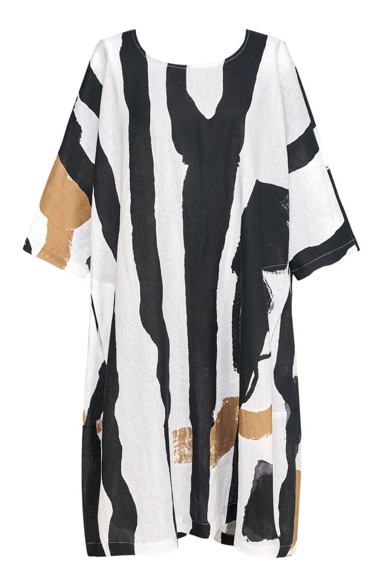 Alembika Zebra print linen T-shirt dress, Alternate, color, 