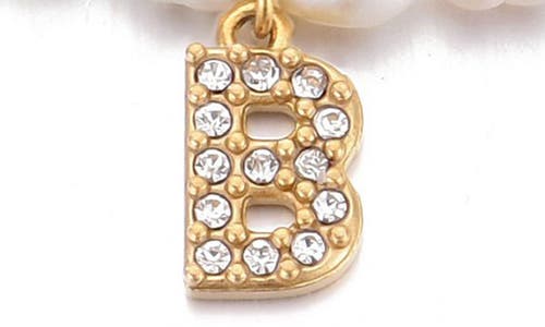 Adornia Freshwater Pearl Initial Charm Bracelet In Gold