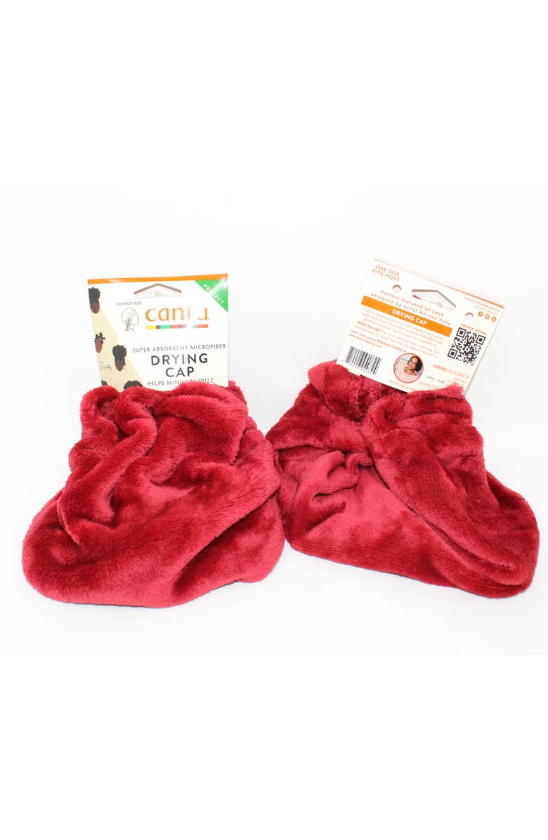 cantu Microfiber Drying Cap, Alternate, color, Red