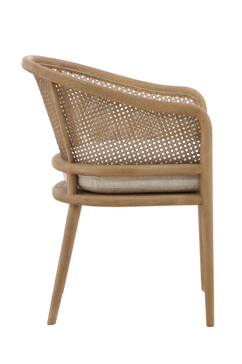 Kendrix Cane Back Linen Dining Chair, Alternate, color, Beige