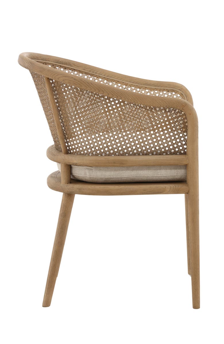 Dovetail Furniture Kendrix Cane Back Linen Dining Chair, Alternate, color, Beige