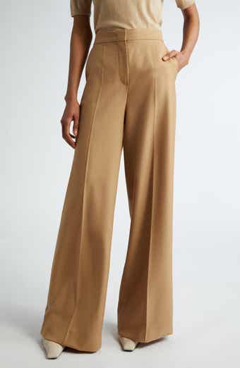 Max Mara Studio Zac Belted Virgin Wool Wide Leg Trousers Max Mara Studio Zac Belted Virgin Wool Wide Leg Trousers