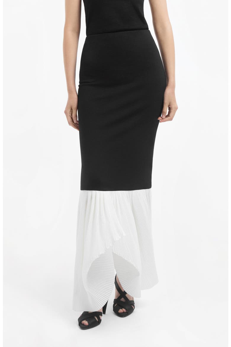 Peplum Skirt in Jersey, Main, color, Black & White