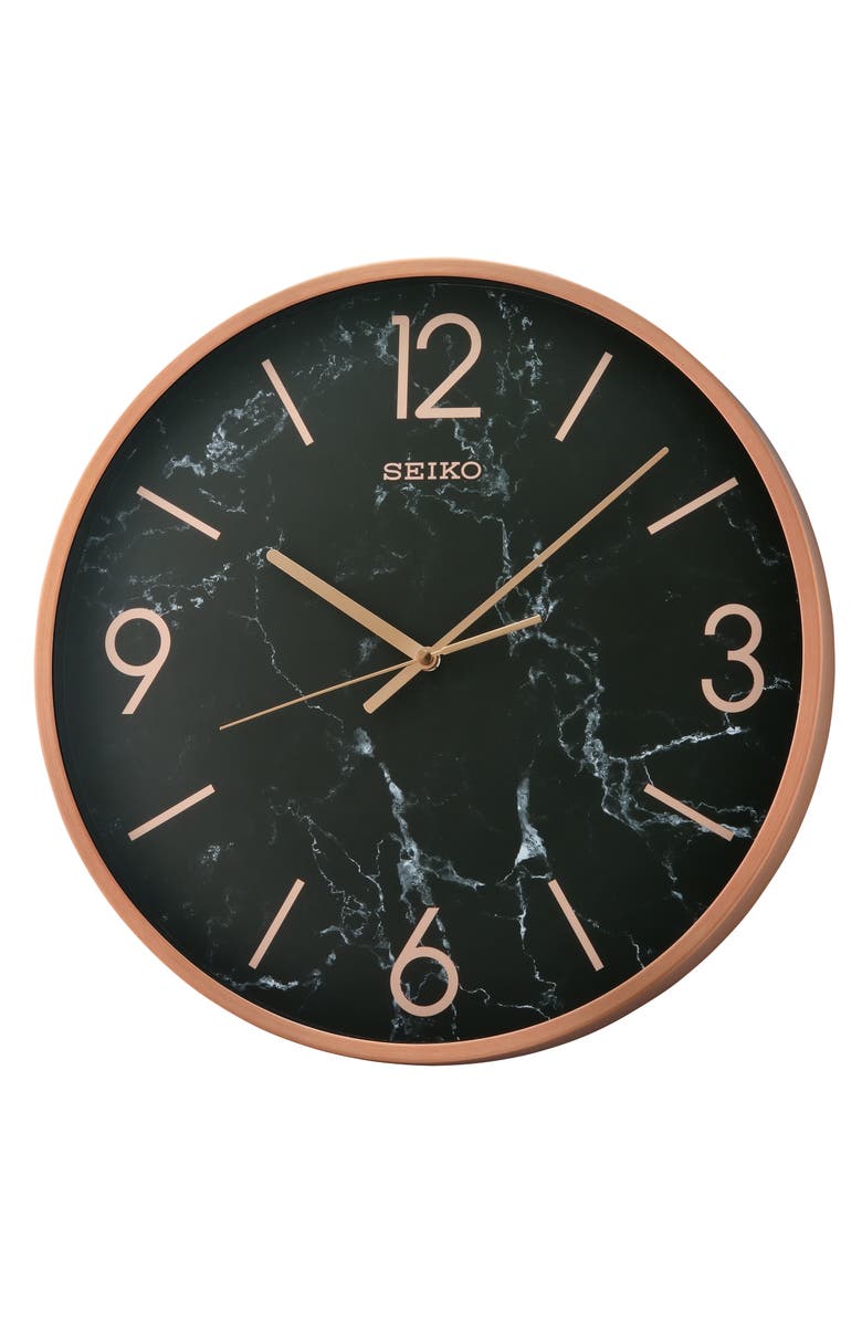 Seiko 16in. Noir Wall Clock, Main, color, Black