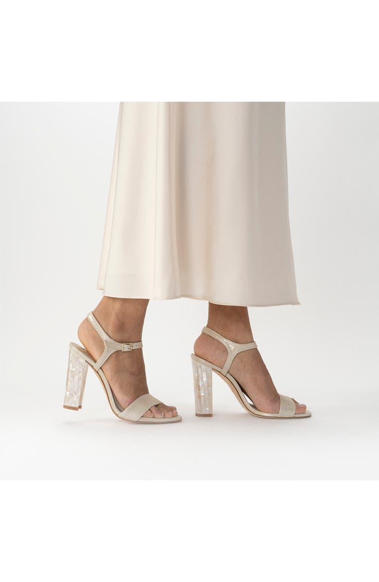 Freya Rose Martina Ankle Strap Pearl Heel Sandal, Alternate, color, Champagne