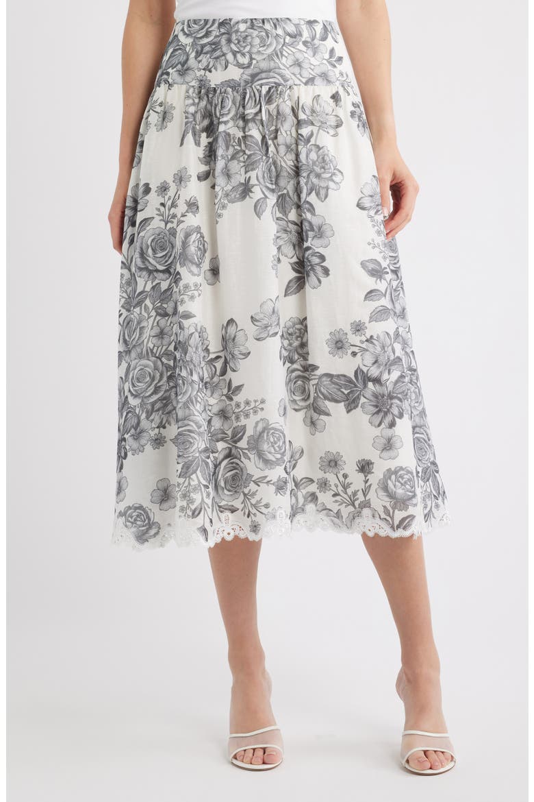 Lidia MidiSkirt, Main, color, IVORY MULTI