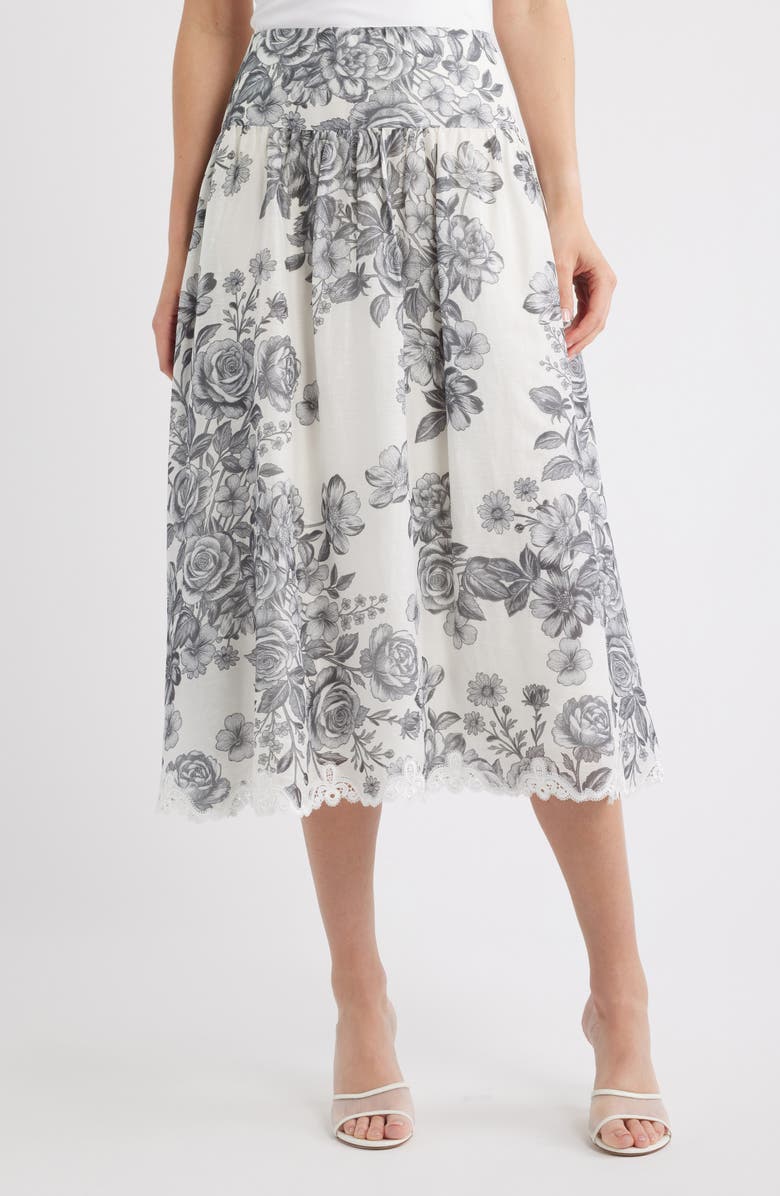 KOBI HALPERIN Lidia MidiSkirt, Main, color, Ivory Multi