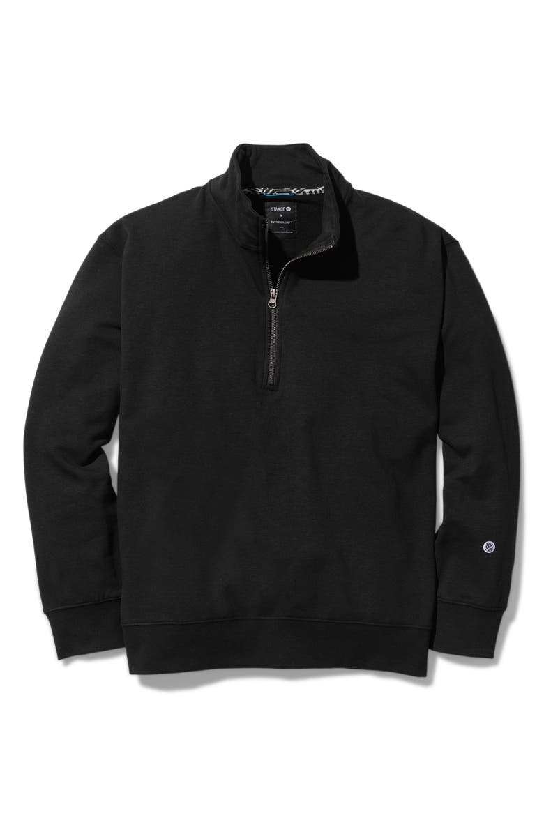 Stance Shelter Half-Zip Pullover, Alternate, color, Black