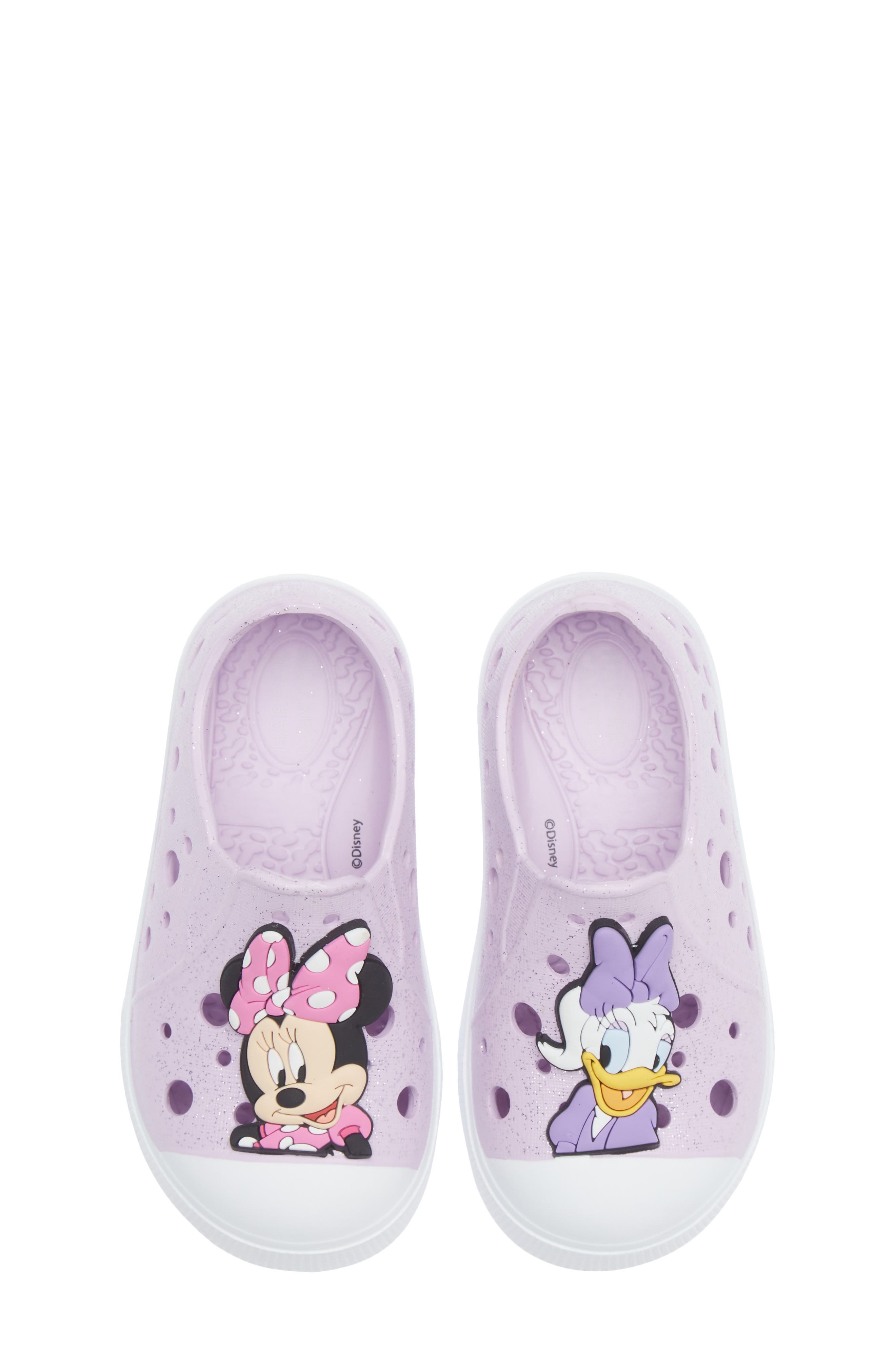 Harper Canyon Kids' Minnie & Daisy Mismatch Water Shoe, Alternate, color, Purple Glitter