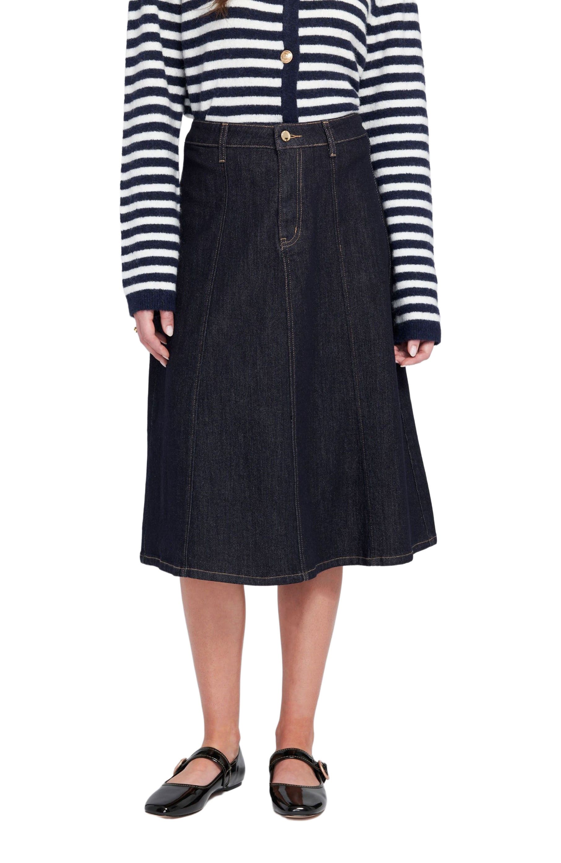 Denim Midi Skirt