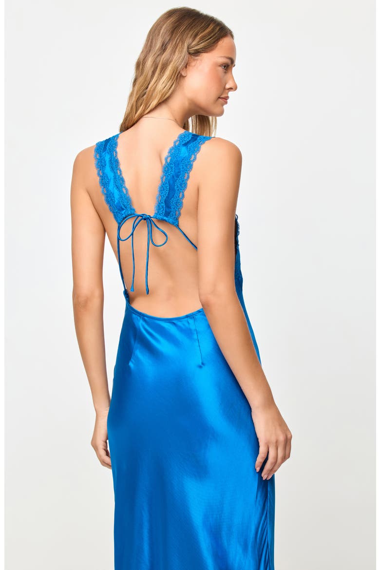Eyes on You Lace Trim Open Back Maxi Cover-Up Dress, Alternate, color, ABYSS