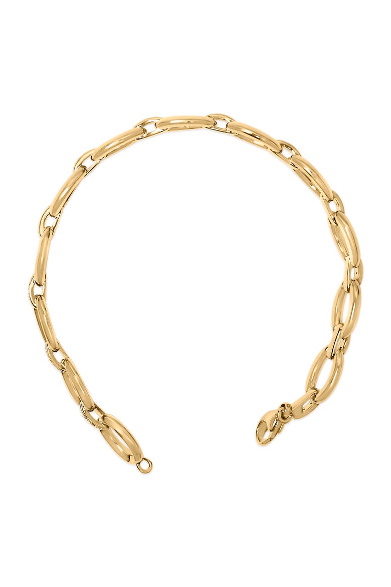 Gold Vermeil 1/10 Cttw Diamond Bold Oval Link Bracelet, Alternate, color, Silver