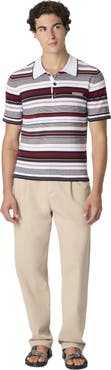 Missoni Striped Cotton Polo Shirt With Embroidered Logo Lettering