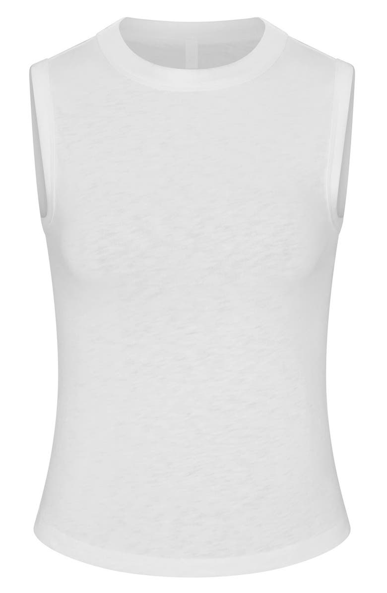 SKIMS Worn In Jersey Crewneck Tank, Alternate, color, Snow