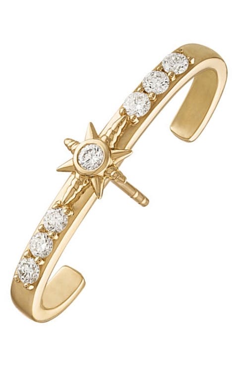 Cosmic Gold Diamond Bar Stud Earring