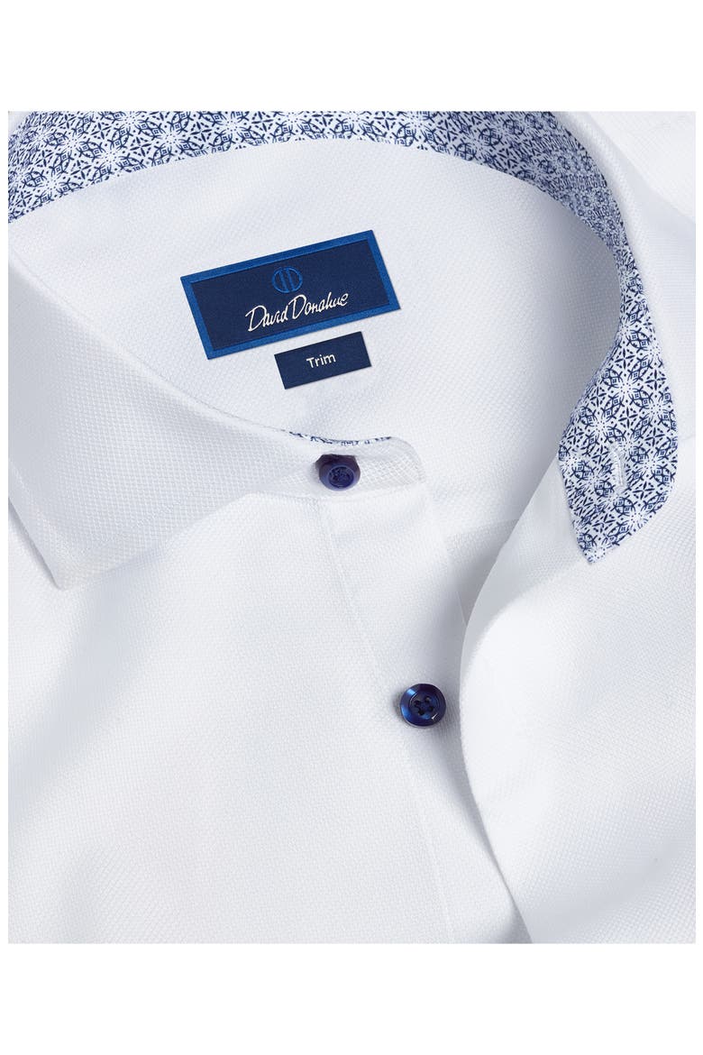 Trim Fit Royal Oxford Solid Cotton Dress Shirt, Alternate, color, WHITE