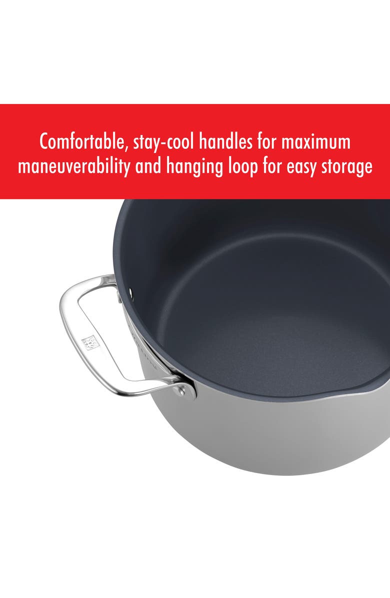 ZWILLING Clad CFX 8-Quart Nonstick Stainless Steel Stock Pot, Alternate, color, Stainless Steel