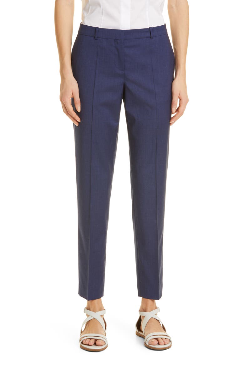 BOSS Tiluna Slim Wool & Silk Suit Pants, Main, color, 
