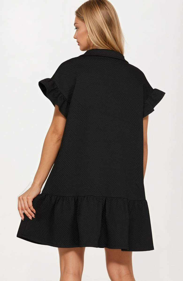 Knit and Lounge Textured Flutter Sleeve Mini Dress, Alternate, color, 