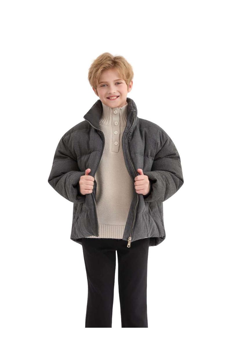 Puffer Jacket with High Collar, Alternate, color, Black