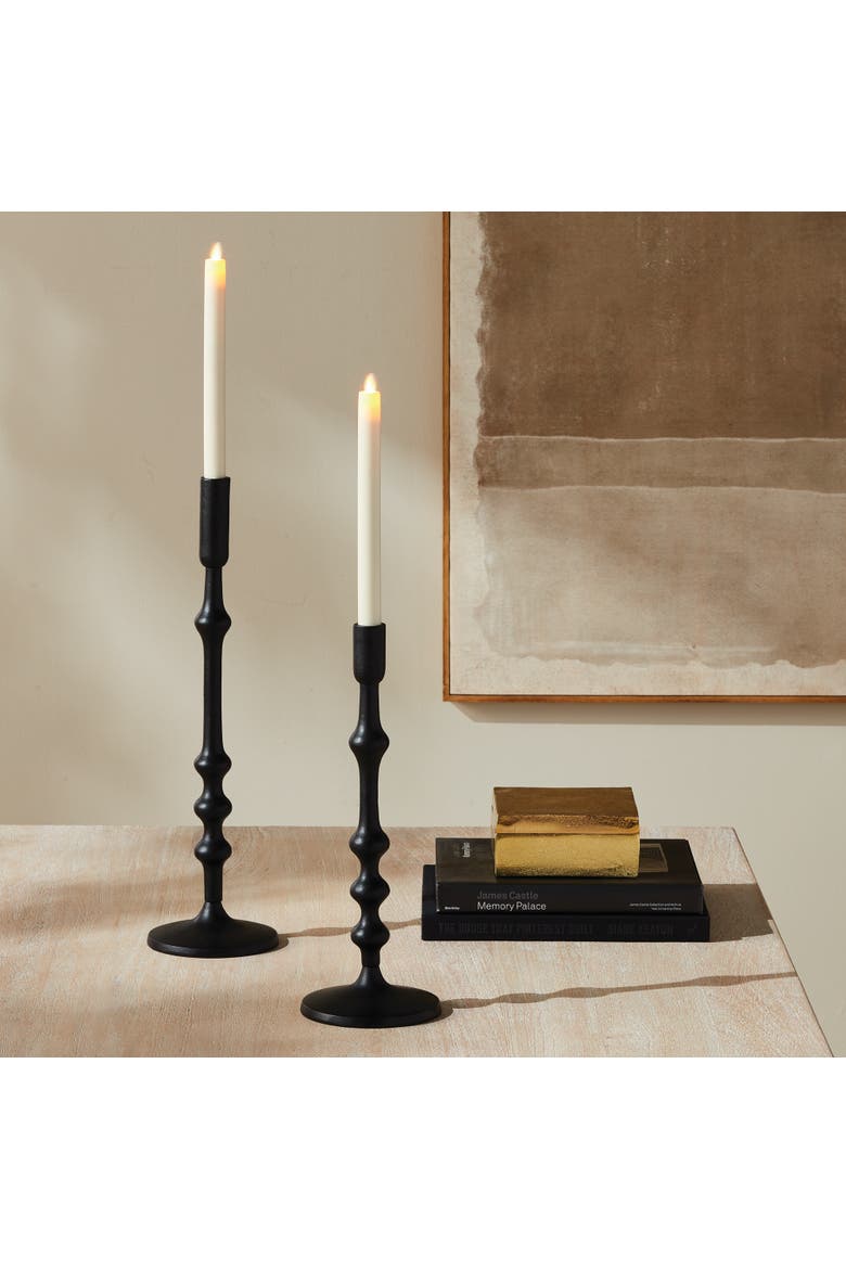 Nicholas Taper Holders, Set of 2 - Black Cast Aluminum, Alternate, color, Black