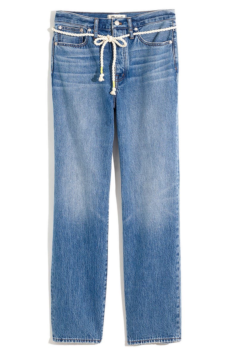Madewell the Dadjean Rope Belt Jeans, Alternate, color,