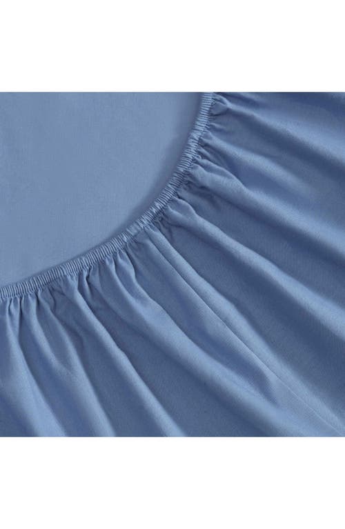 Eddie Bauer Solid 180 Thread Count Cotton Percale Sheet Set In Coronet Blue