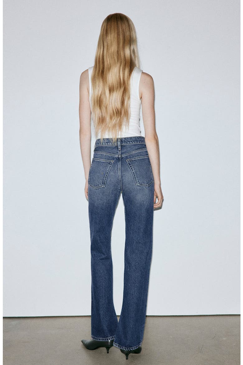 Mid Rise Flare Jeans, Alternate, color, DARK BLUE