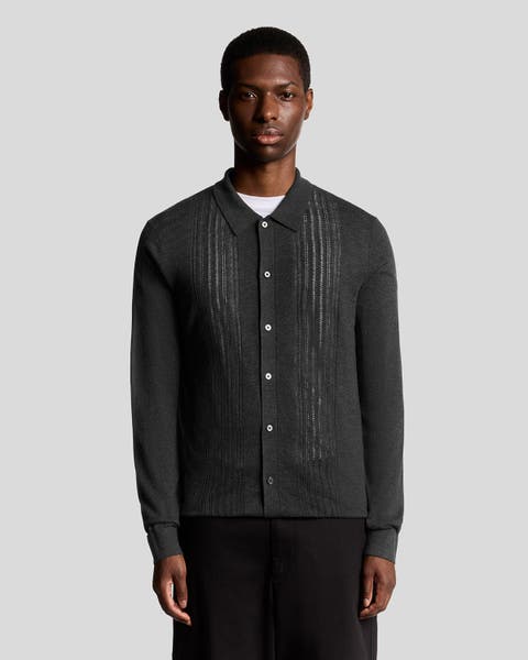 Long Sleeve Cable Knitted Shirt