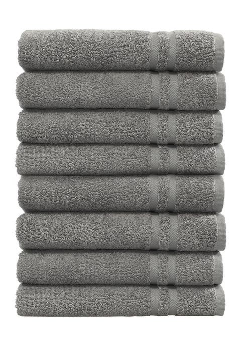 Denzi Hand Towels - Set of 8 - Dark Grey