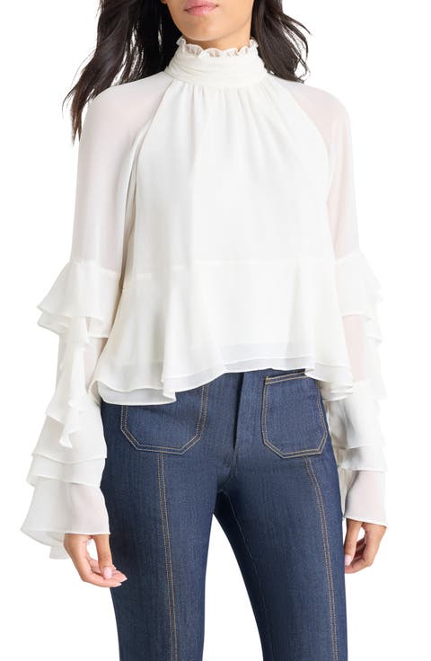 Skylah Ruffled Bell Sleeve Top
