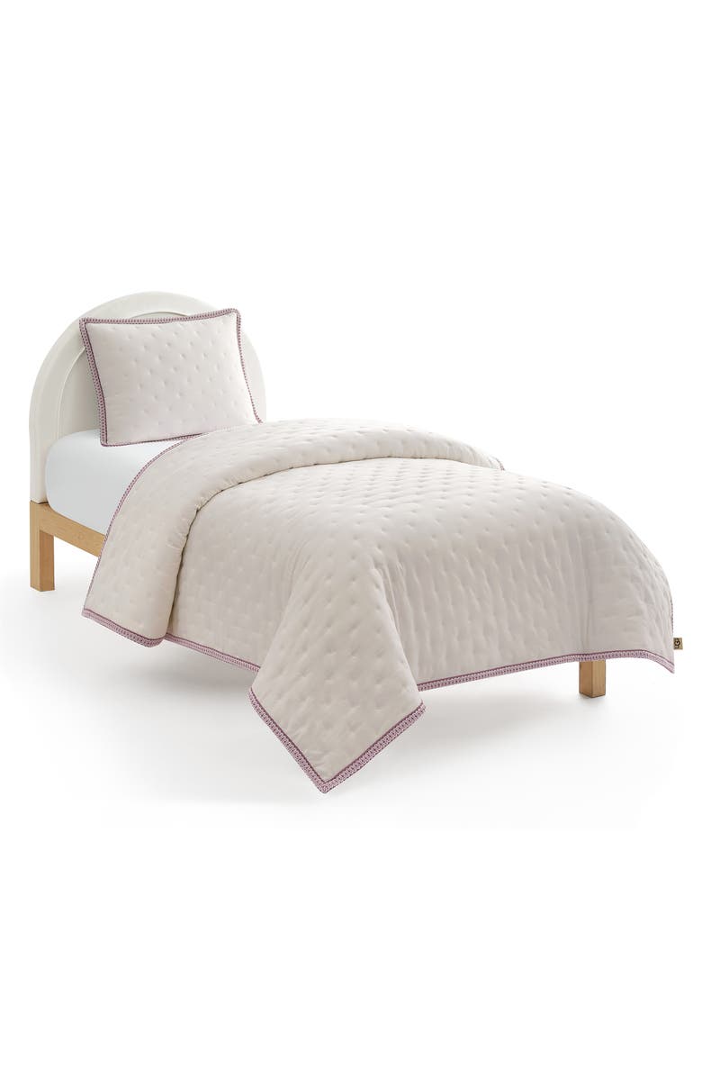 UGG<sup>®</sup> Devon UGGBraid Quilt & Shams Set, Alternate, color, Snow/ Dusty Orchid
