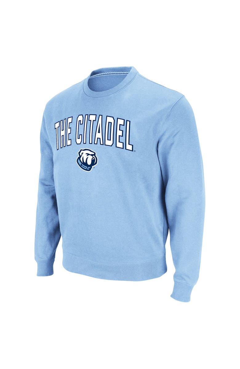 COLOSSEUM Men's Colosseum Blue Citadel Bulldogs Arch Over Logo Pullover Sweatshirt, Alternate, color, 