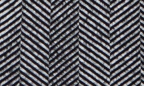 Love Token Herringbone Print Longline Coat In Black