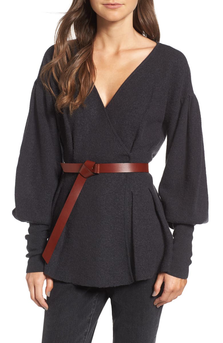 Treasure & Bond x Something Navy Wrap Cardigan, Main, color, 