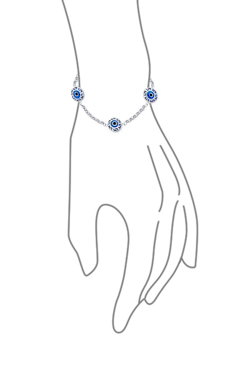 Turkish Evil Eye Station Bracelet, Alternate, color, BLUE
