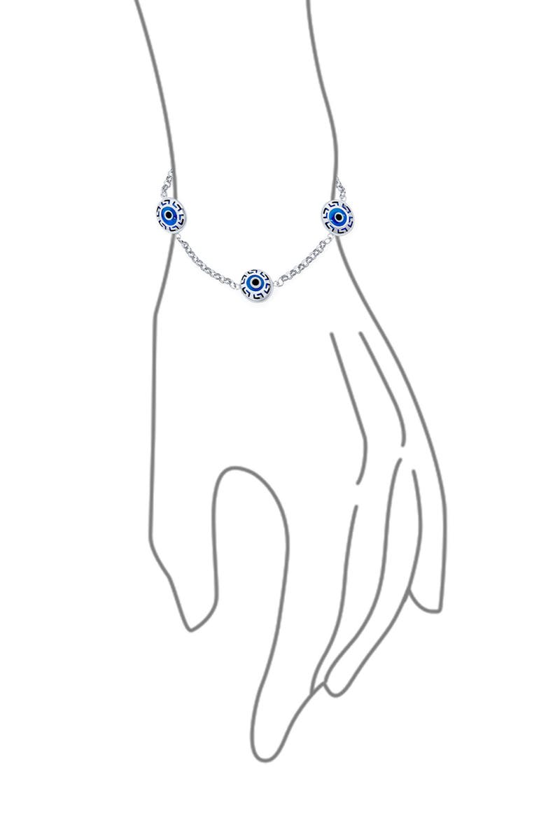 BLING JEWELRY Turkish Evil Eye Station Bracelet, Alternate, color, Blue