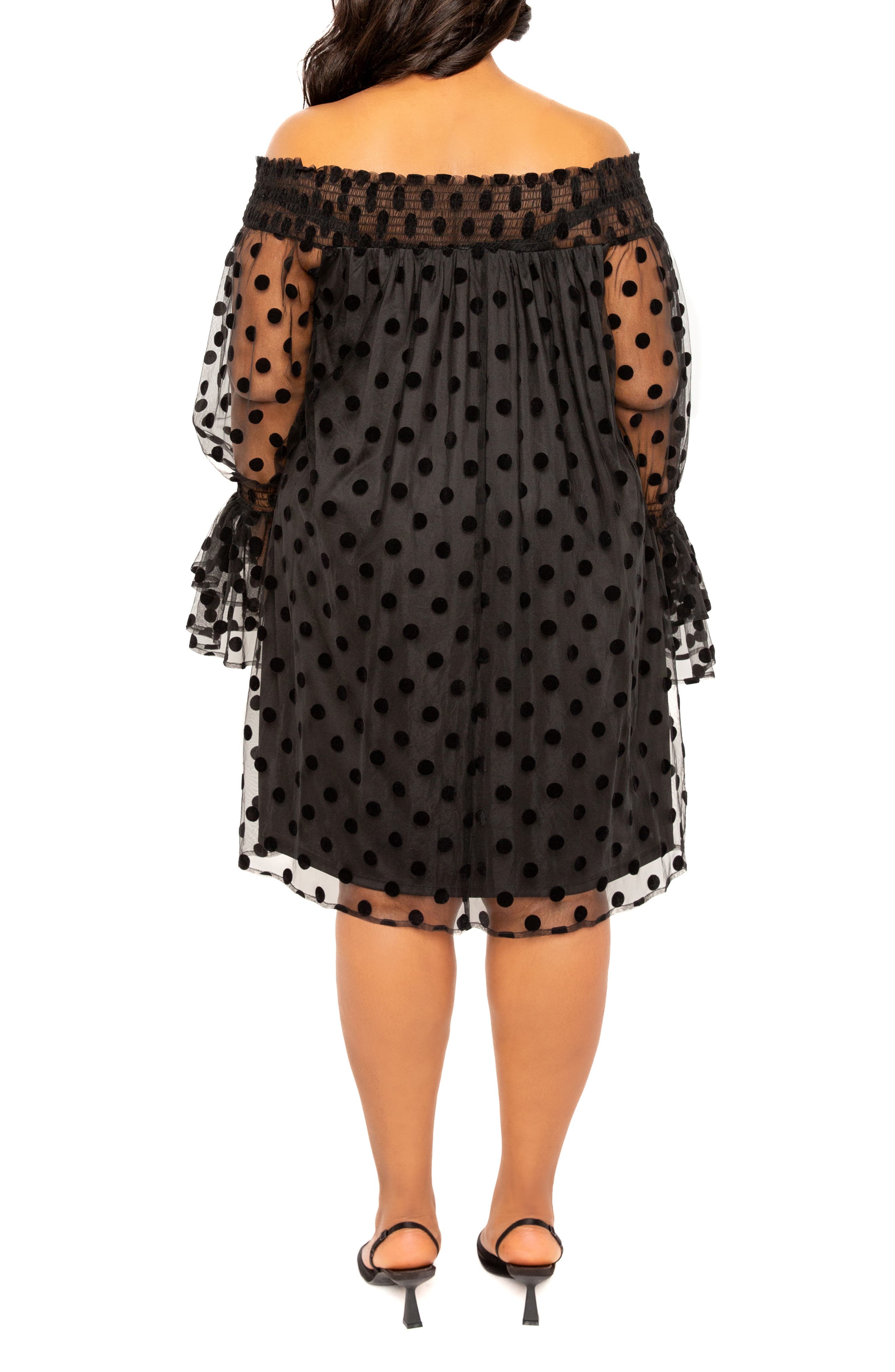 Flock Dot Off the Shoulder Dress - image 2