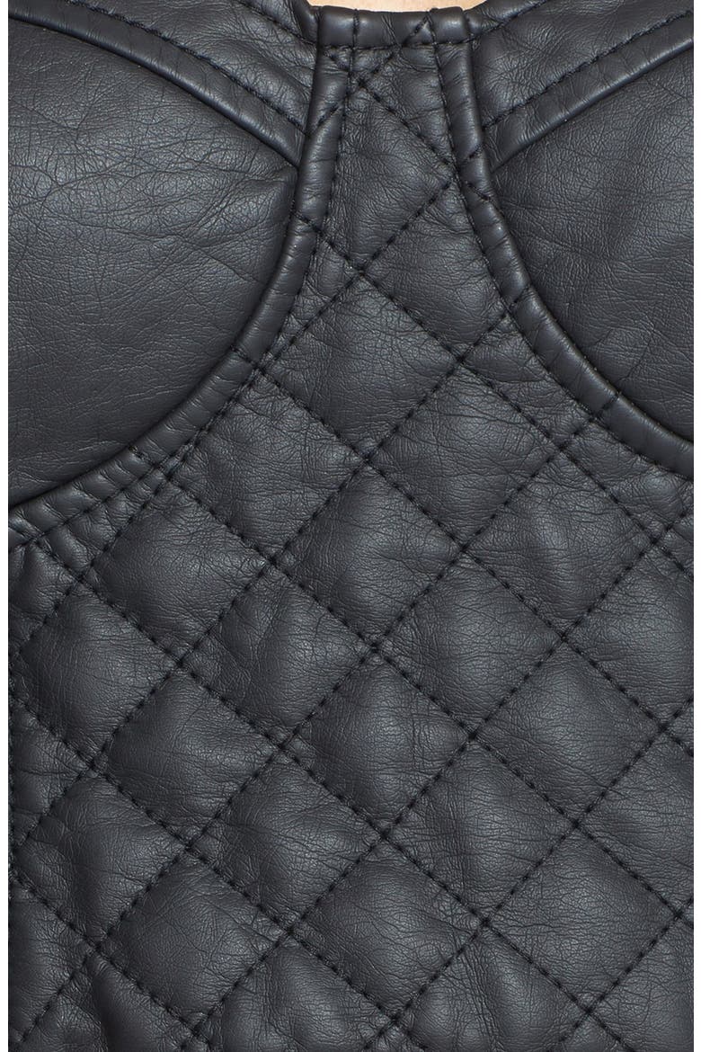 Faux Leather Bustier Crop Top, Alternate, color, BLACK