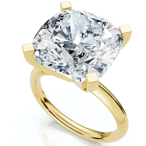Certified 7Ct Cushion Diamond Engagement Ring 14k Gold Lab Grown