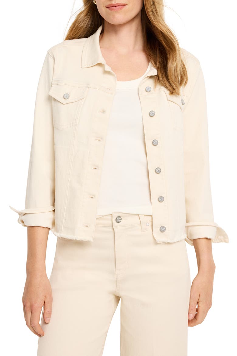 Essential Fray Hem Denim Jacket, Main, color, CANVAS