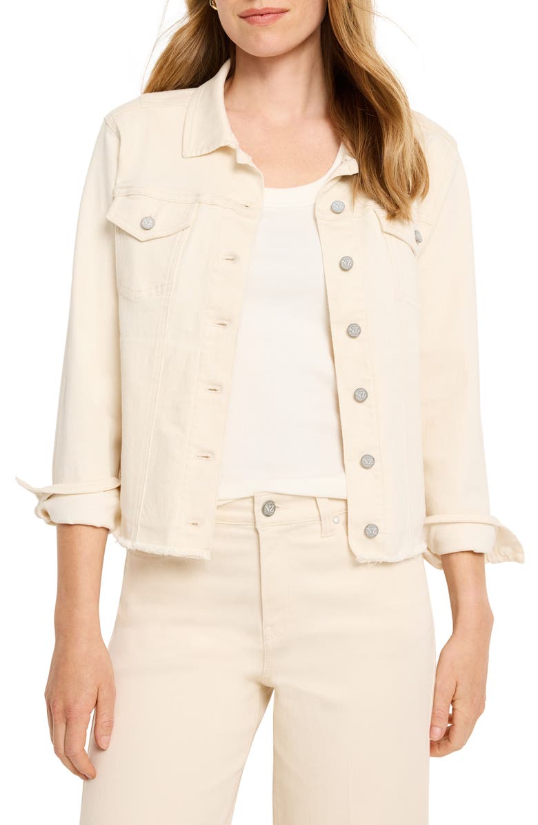 NIC+ZOE Essential Fray Hem Denim Jacket, Main, color, Canvas