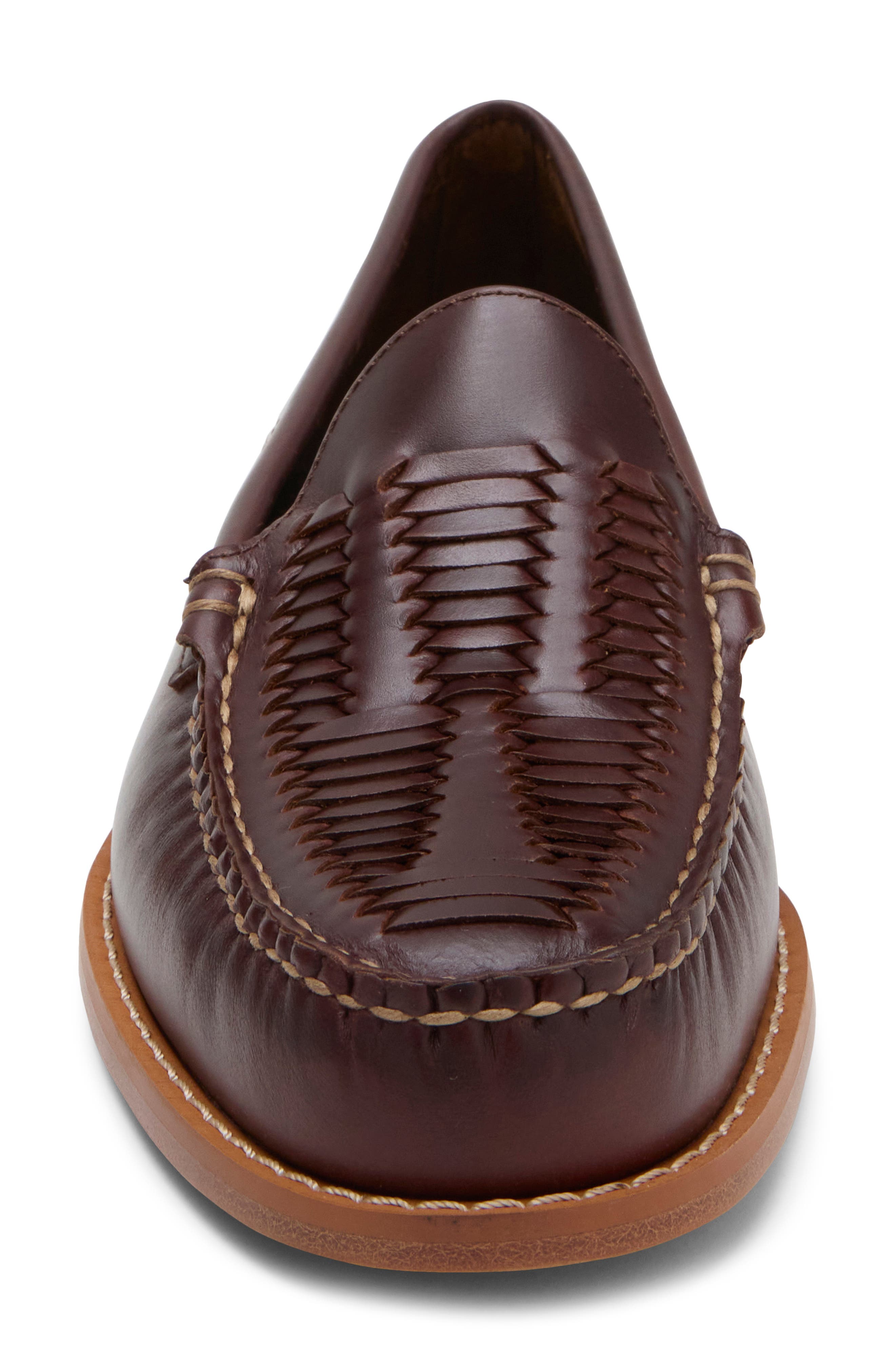Larson Venetian Loom Weejuns Leather Loafer, Alternate, color, DARK BROWN LEATHER