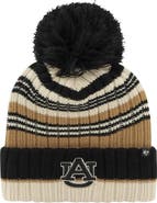 '47 Women's '47 Khaki Auburn Tigers Barista Cuffed Knit Hat with Pom