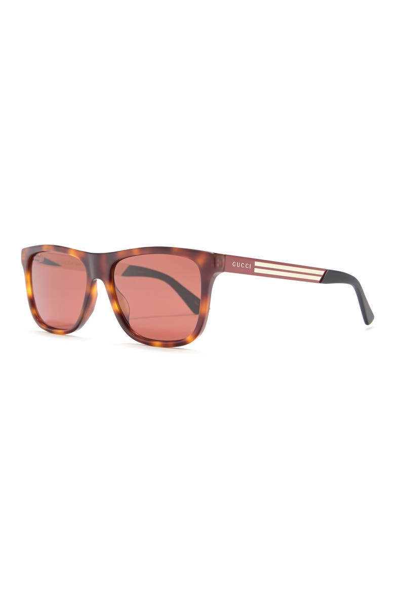 57mm Square Sunglasses, Alternate, color, HAVANA