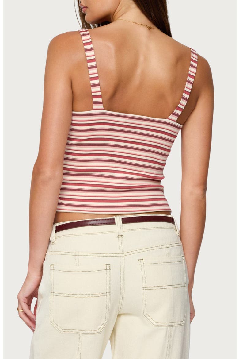 Adelia Stripe Ruched Knit Top, Alternate, color, BURGUNDY MIX