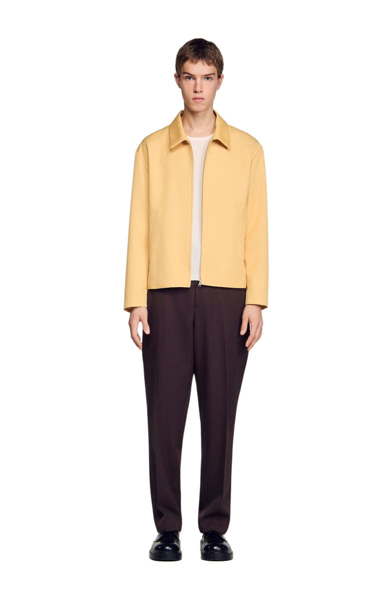 SANDRO Zip-up jacket, Alternate, color, Light Yellow
