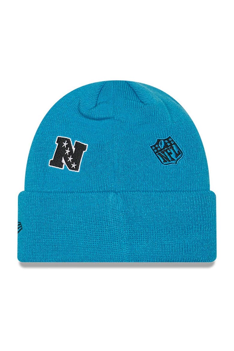 Youth New Era  Blue Carolina Panthers Identity Cuffed Knit Hat, Alternate, color, Blue