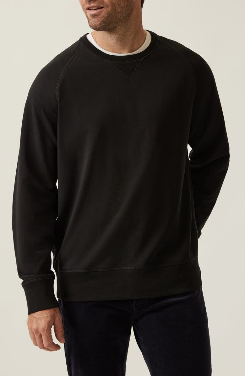 34 Heritage Stretch French Terry Crewneck Sweatshirt, Main, color, Black