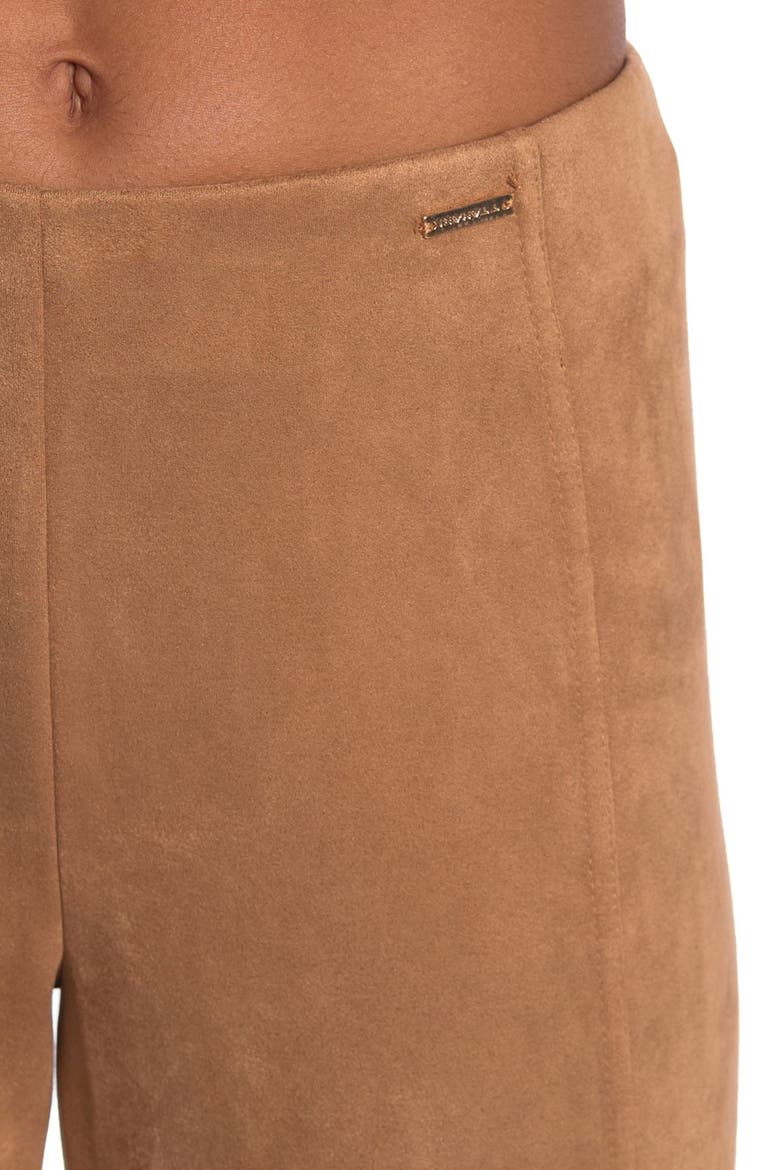 Seamed Faux Suede Leggings, Alternate, color, CAMEL